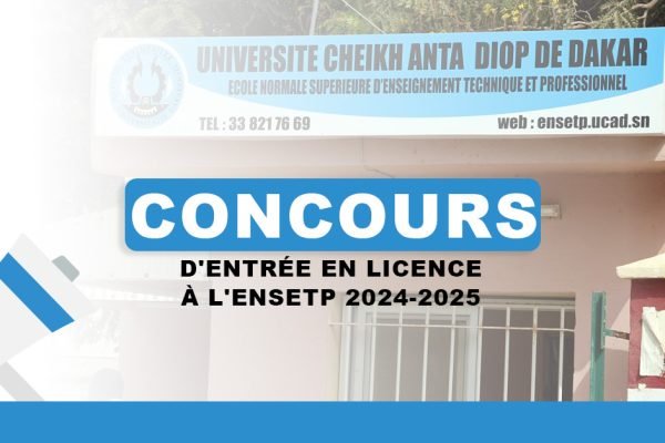 Concours d'entrée en licence à l'ENSETP 2024-2025